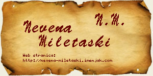Nevena Miletaški vizit kartica